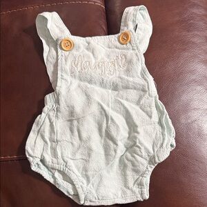 Mint Green Baby Romper with Button Accents